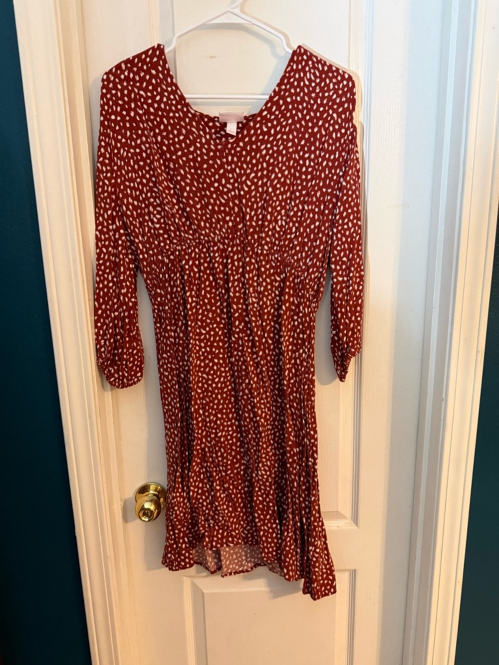 Isabel Maternity by Ingrid & Isabel Rust Red and White Dot Maternity Top
